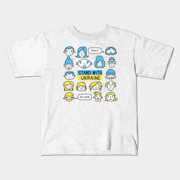 Stand With Ukraine Kids T-Shirt by Andy McNally